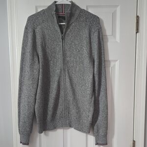 Tommy Hilfiger Gray Zip-Up Sweater